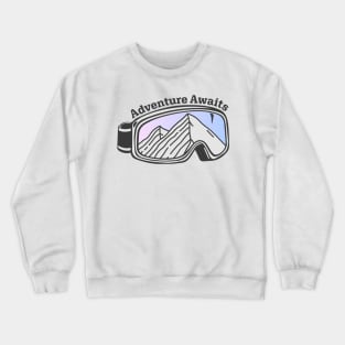 Sunset Mountain Ski Goggles | Adventure Awaits Crewneck Sweatshirt